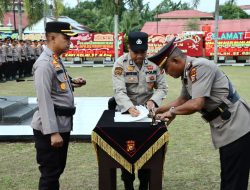 Kapolres Pimpin Sertijap Empat Kapolsek Jajaran serta pelantikan Kabaglog Polres Kampar