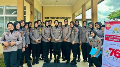 Polwan Polres Kuansing Gelar Kegiatan Donor Darah dalam Rangka Hari Jadi Polwan ke-76