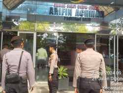 Rikkes paslon kepala daerah se Provinsi Riau masih berlangsung Subsatgas Pam Objek kegiatan Pengamanan di Area RSUD Arifin Achmad