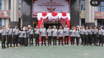 Peringati Hari Kesaktian Pancasila, Lapas Pekanbaru Ikuti Upacara Pada Kanwil Kemenkumham Riau