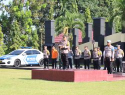 Kapolres Kuansing Pimpin Apel Gelar Pasukan Kesiapsiagaan Pengamanan Pelantikan Presiden dan Wakil Presiden RI