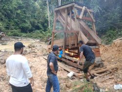 Polsek Kuantan Mudik Lakukan Penindakan Terhadap Aktivitas PETI di Kawasan Hutan Lindung Bukit Betabuh