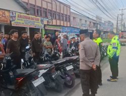 Polsek Bukit Raya Gelar Patroli Asmara Subuh, 21 Kendaraan Berknalpot Brong Diamankan