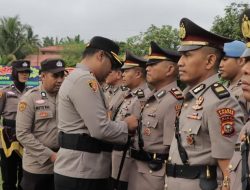 Kapolres Pimpin Sertijap Kabag Ops, Kabag Log, Kasat Samapta dan Kasat Binmas Polres Kampar