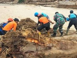 Satgas Gulbencal Kodam l/BB Bangun Jembatan Darurat Di Desa Garoga Akibat Banjir yang Terjadi Kembali
