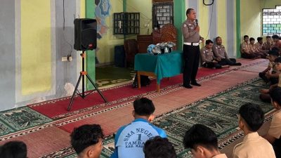 SatlantasPolres Kampar Gencar Sosialisasi Keselamatan Lalulintas Sekal Dini,Sasar Pelajar SMAN 1 Tambang