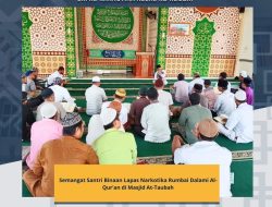 Semangat Santri Binaan Lapas Narkotika Kelas IIB Rumbai Dalami Al-Qur’an di Masjid At-Taubah