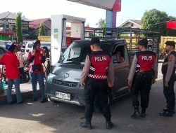 SAT SAMAPTA POLRES KAMPAR LAKSANAKAN PATROLI HUMANIS DI SPBU, ANTISIPASI KRISIS BBM DAN JAGA KAMTIBMAS