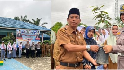 SATLANTAS POLRES KAMPAR GELAR POLICE GOES TO SCHOOL DI SMKN 1 KUOK, SOSIALISASI KESELAMATAN LALU LINTAS DAN GREEN POLICING