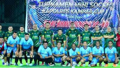“”Kapolres Kampar Buka Turnamen Mini Soccer Kapolres Cup I – Meriahkan Hut Bhayangkara Ke-80”