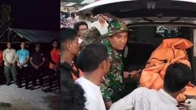 POLSEK KAMPAR HADIR DI TENGAH DUKA, KORBAN HANYUT DI SUNGAI KAMPAR DITEMUKAN PUKUL 18.08 WIB