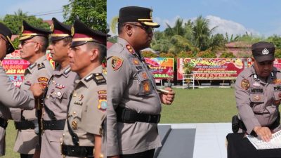 Kapolres Pimpin Sertijap Kabag SDM, Kasat Intel, Kasat Resnarkoba dan Kapolsek XIII Koto Kampar Polres Kampar