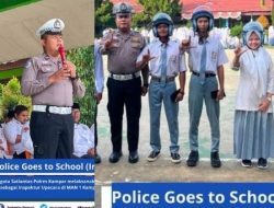 Police Goes to School di MAN 1 Kuok, Satlantas Polres Kampar Edukasi Keselamatan Berlalu Lintas dan Bagikan Helm SNI