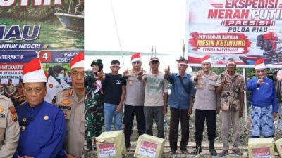 EKSPEDISI MERAH PUTIH PRESISI POLDA RIAU TANAM 810 MANGROVE DAN SALURKAN BERBAGAI BANTUAN UNTUK MASYARAKAT PESISIR SINABOI