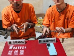 Satresnarkoba Polres Kampar Tangkap Pengedar dan Kurir Sabu-sabu di Desa Kuok