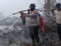 Satgas Karhutla Kerahkan Alat Berat Sekat Kebakaran di Rimbo Panjang Kampar