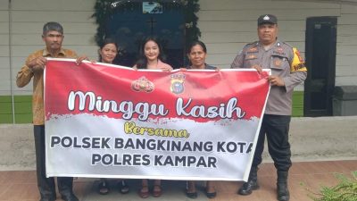 Giat Minggu Kasih, Polsek Bangkinang Kota Hadir Beri Rasa Aman Ibadah Jemaat Gereja Pantekosta