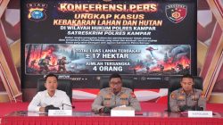 Polres Kampar Tangkap 4 Pelaku Pembakaran Karhutla dan Sebabkan 17 Hektar Lahan Terbakar di Kecamatan Tambang