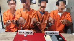 Polsek Perhentian Raja Tangkap 4 Pelaku Narkoba di Desa Hangtuah