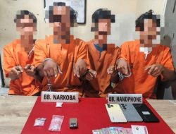 Polsek Perhentian Raja Tangkap 4 Pelaku Narkoba di Desa Hangtuah