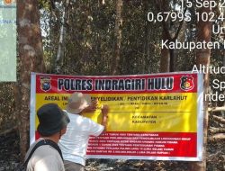 Polres Inhu Amankan Pelaku Pembakaran Lahan, 1,8 Hektare Terbakar
