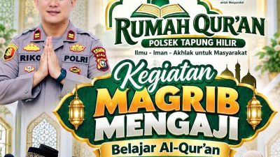 Inisiasi Program ‘Magrib Mengaji’, Polsek Tapung Hilir Dorong Pembentukan Generasi Qur’ani